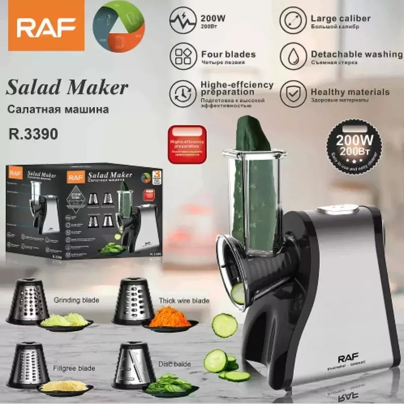 Rallador Eléctrico Cortador De Verduras Utensilios De Cocina Negro