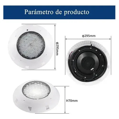Lámpara Led Subacuática Figoimport Para Piscina Con Luz Rgb Y Control Remoto