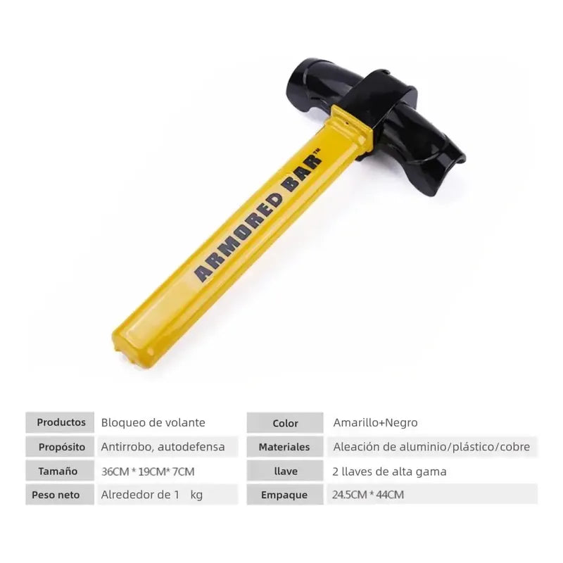 Traba Volante Anti Robo Figoimport Tipo T Con 2 Llaves