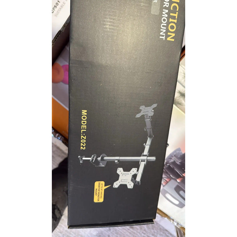 Soporte Mesa Brazo Articulado Para 2 Monitores Negro Negro