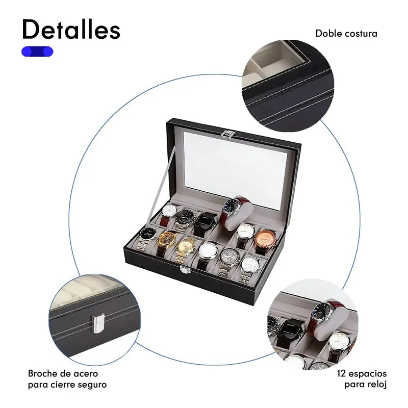 Caja Para Guardar Organizar Relojes De 12und