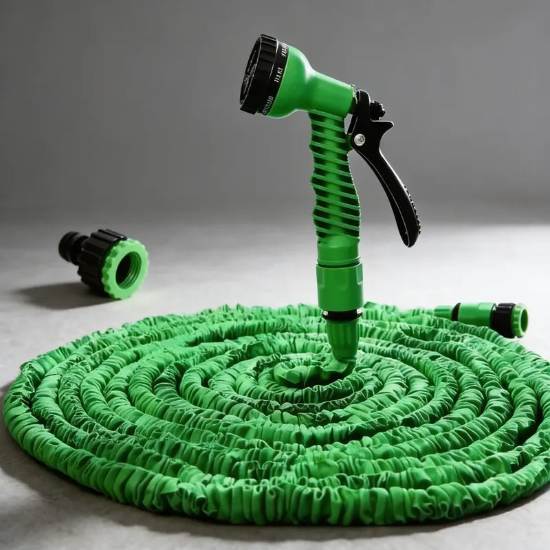 Manguera Retráctil Expandible Magic Hose 45m Verde Jardín Conecta Pitón Verde