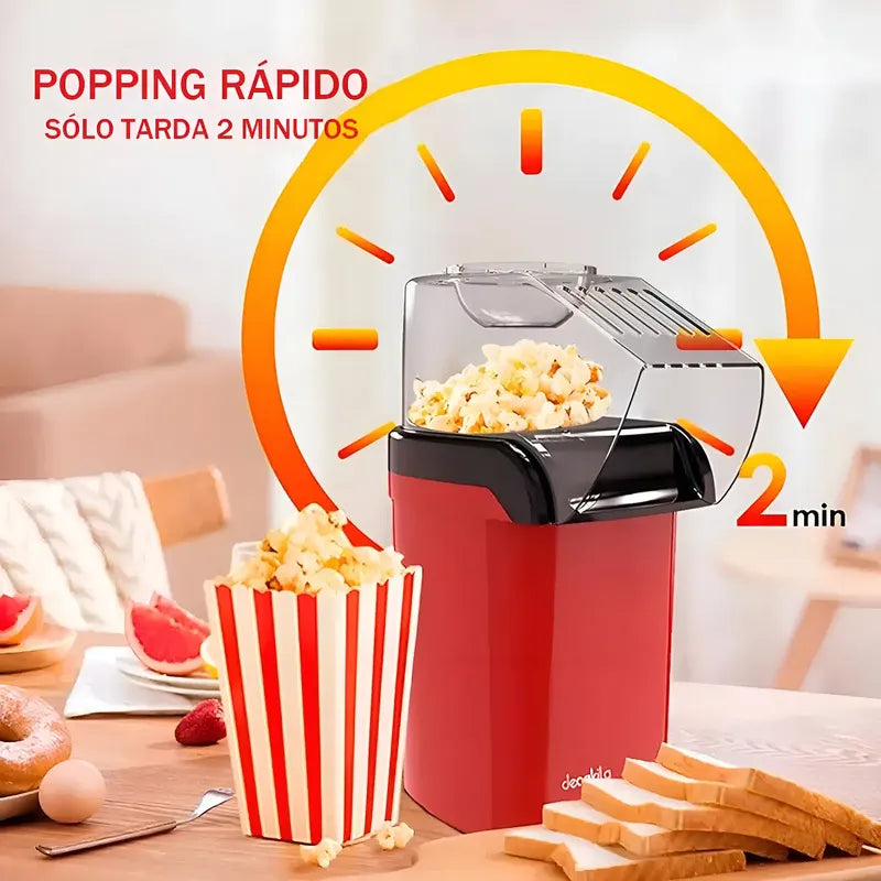 Máquina Para Palomitas De Aire Caliente Roja, 1200w, Para Fiestas Y Noches De Cine Rojo
