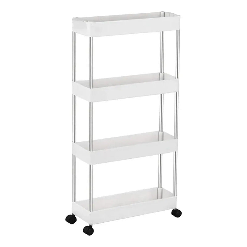 Carrito Organizador 4 Niveles Delgado Blanco Blanco