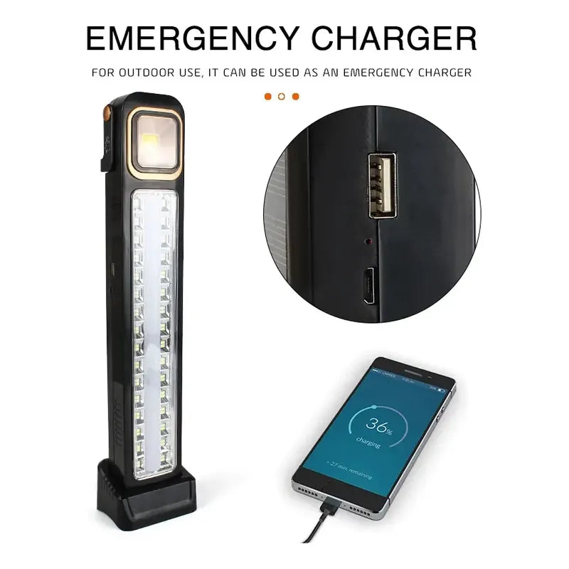 X2 Lampara De Emergencias Solar Recargable Luz Focos 48 Led Blanco