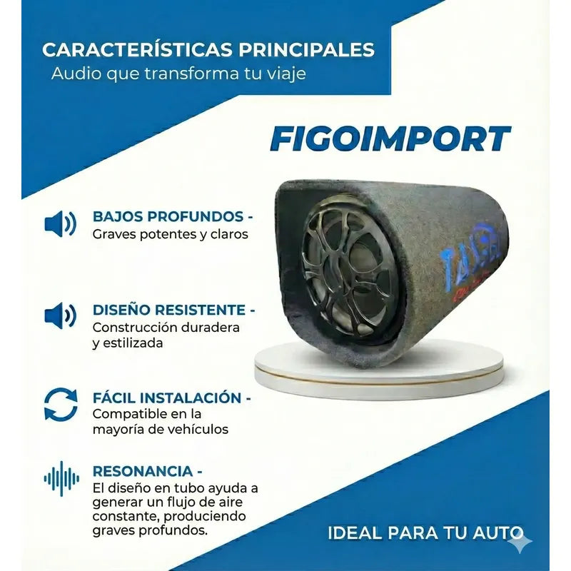 Subwoofer Amplificado De Acustica / Automoviles Super Bass Negro