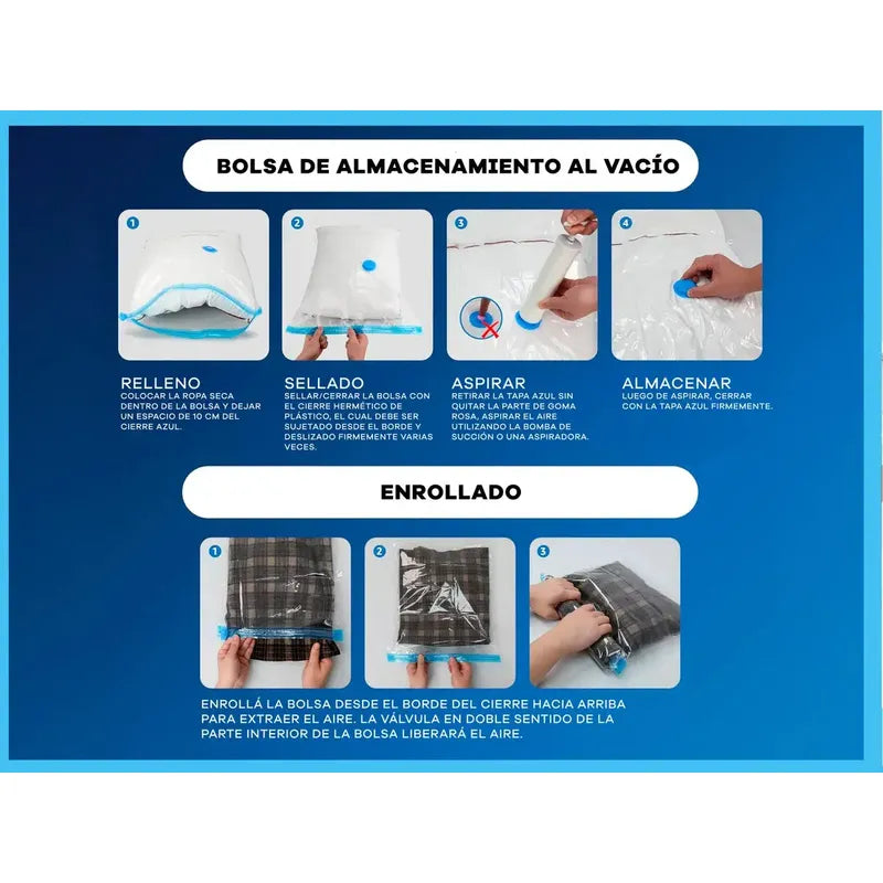 Bolsas Al Vacio Comprimir Ropa 60 X 80 Cm Pack 6