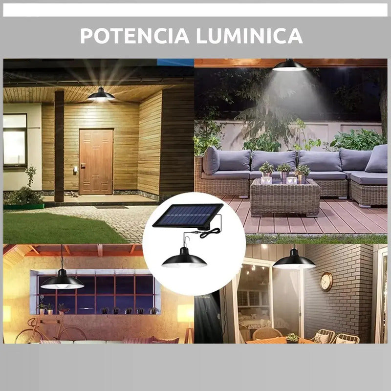 Lampara Led Solar Colgante 120º Con Control 120w 1 Unidad Negro
