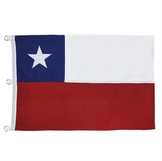 Bandera Chilena Bordada 200x300 cm Tela Poliester Mastil Fachada Colegio Empresa Fiestas Patrias