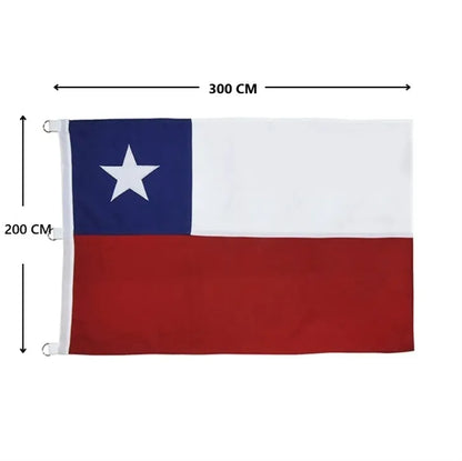 Bandera Chilena Bordada 200x300 cm Tela Poliester Mastil Fachada Colegio Empresa Fiestas Patrias