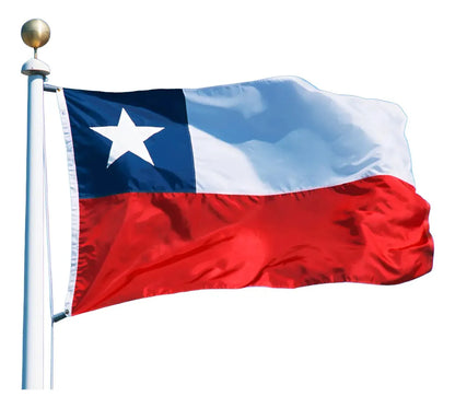 Bandera Chilena Bordada 200x300 cm Tela Poliester Mastil Fachada Colegio Empresa Fiestas Patrias