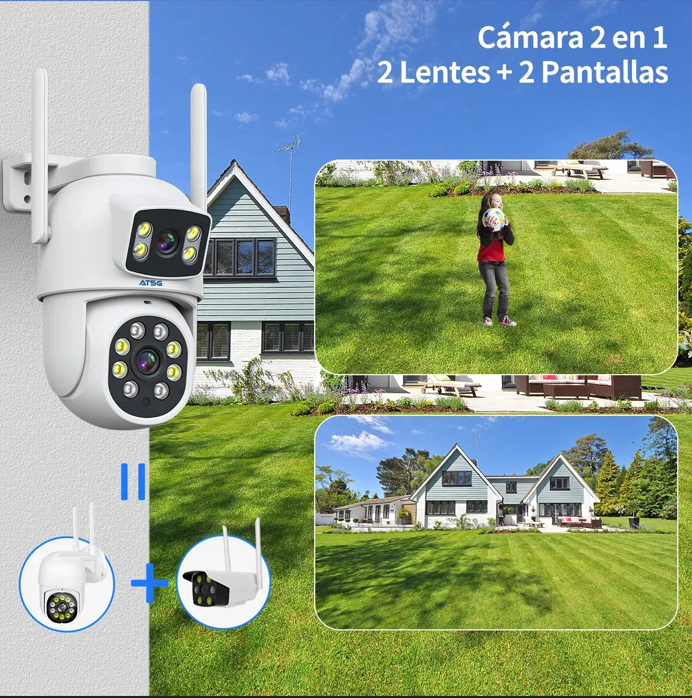 Camara Seguridad WiFi Exterior PTZ Vision Nocturna Audio Bidireccional Tasbel Inalambrica Nube MicroSD