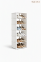 Zapatera Plegable De 6 Niveles Organizador De Almacenamiento Blanco