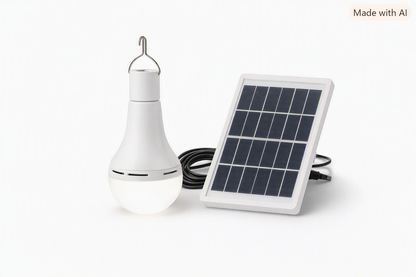 Ampolleta Solar 5W con Panel Fotovoltaico | 7 Horas de Luz Blanco Frío FIGGOS