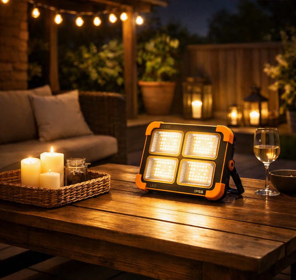 Foco Solar LED Portatil Recargable Luz de Emergencia Corte de Luz Camping Taller Exterior IP66