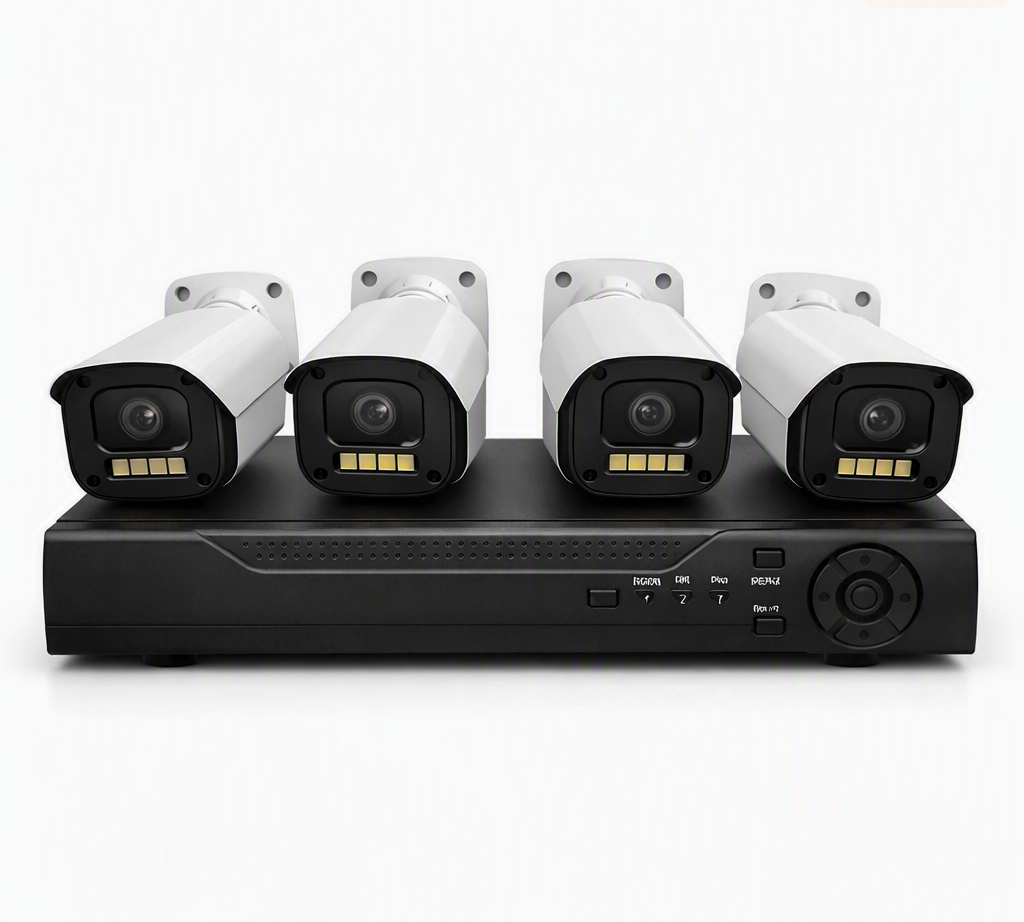 Kit 4 Camaras Seguridad 5MP Full Color DVR 4 Canales H.265 Vision Nocturna Exterior Celular