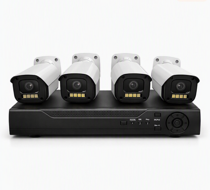 Kit 4 Camaras Seguridad 5MP Full Color DVR 4 Canales H.265 Vision Nocturna Exterior Celular