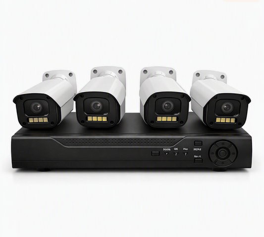 Kit 4 Camaras Seguridad 5MP Full Color DVR 4 Canales H.265 Vision Nocturna Exterior Celular