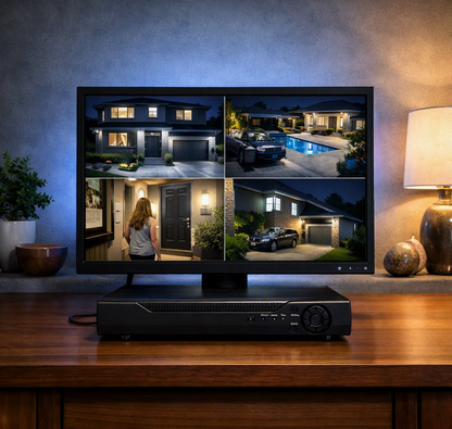 Kit 4 Camaras Seguridad 5MP Full Color DVR 4 Canales H.265 Vision Nocturna Exterior Celular