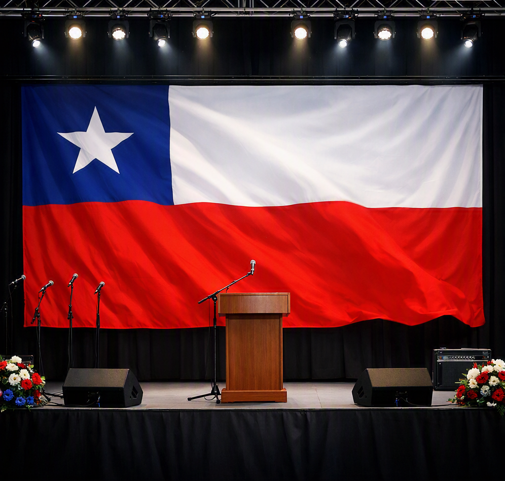 Bandera Chilena Bordada 200x300 cm Tela Poliester Mastil Fachada Colegio Empresa Fiestas Patrias
