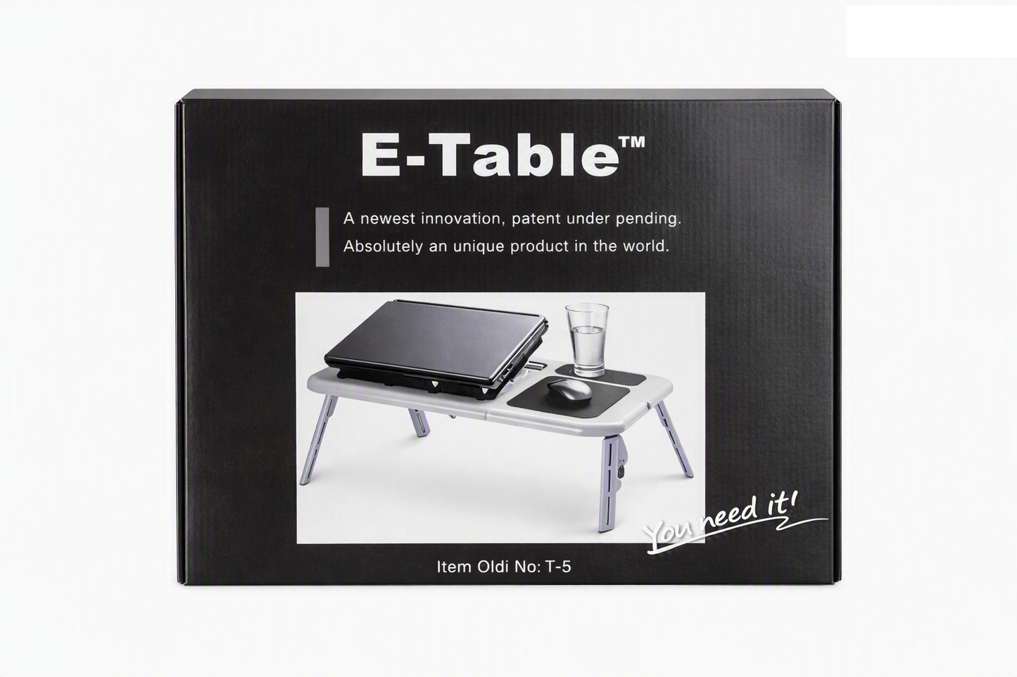 Mesa Plegable E-Table Notebook Cama Sofa Escritorio Portatil Laptop Portavaso y Area de Mouse