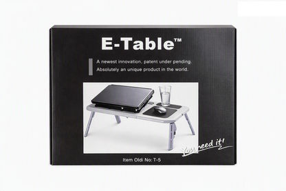 Mesa Plegable E-Table Notebook Cama Sofa Escritorio Portatil Laptop Portavaso y Area de Mouse