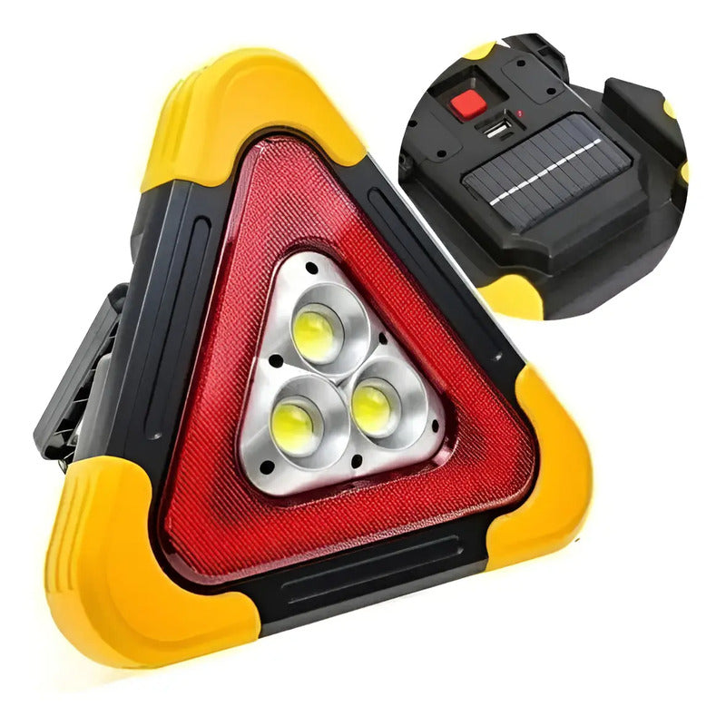 Triangulo De Emergencia Led Recargable Portatil Solar