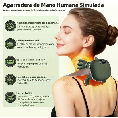 Masajeador Cervical Electrico Termico Cuello Espalda Hombro Verde Oscuro