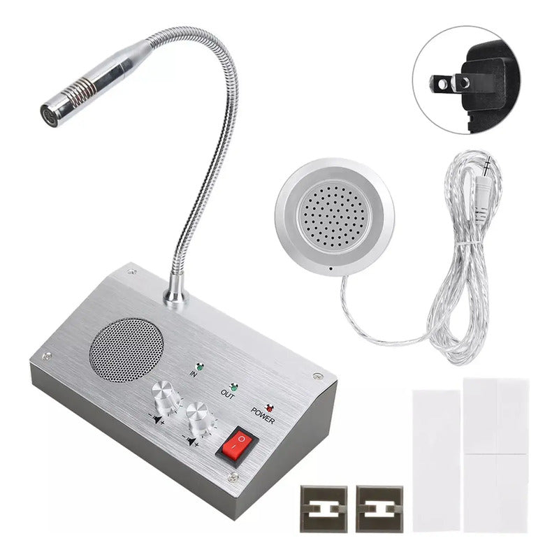 Citofono Microfono Intercomunicador Banco Caja 2 Vias Gris