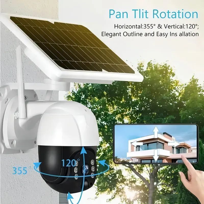 Camara Ip Solar Seguridad Wifi Exterior Hd 1080p Nocturna Color Blanco