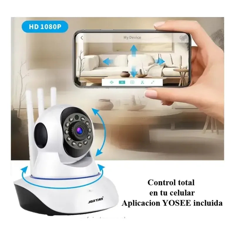 Camara Seguridad Wifi Ip360 Infrarrojo X2 3 Antena 1080p Blanco