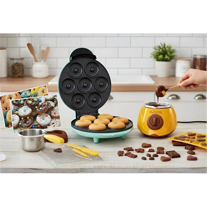 Maquina Donas + Fondue Chocolate Negro Y Amarillo