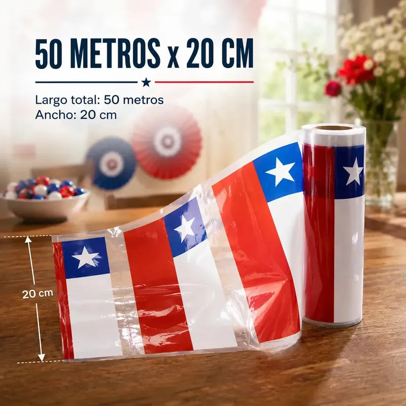 Banderines De Chile Guirnalda 50 Metros Para Eventos Figo Rojo Chile