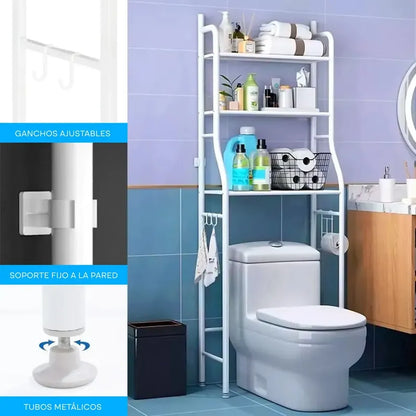 Organizador De Baño Tiene 3 Pisos P/ Ahorrar Espacio Premium Blanco