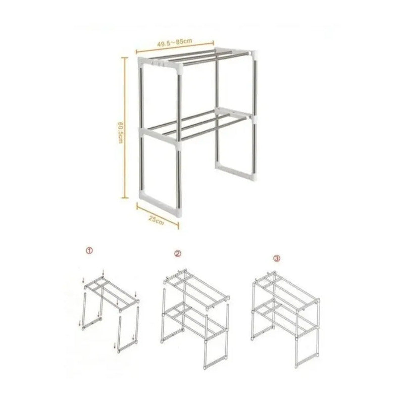 Estante De Cocina Para Horno Microondas Hogar Plateado