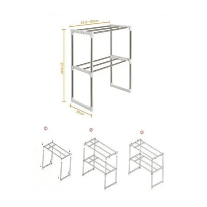 Estante De Cocina Para Horno Microondas Hogar Plateado