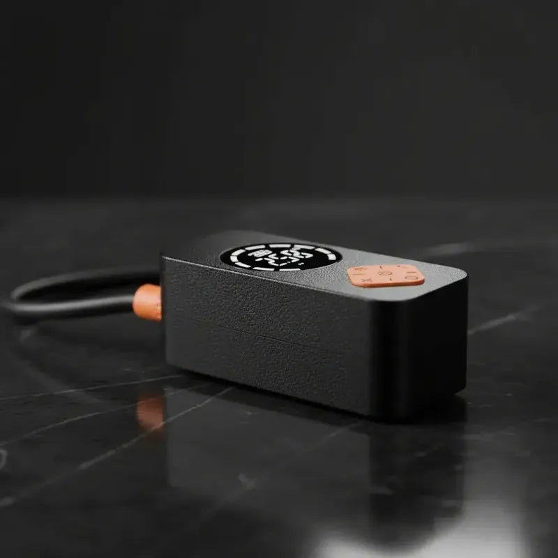 Inflador Portátil Para Neumáticos De Auto Y Moto Con Pantalla Digital Y 150 Psi Negro 60hz Monofásica