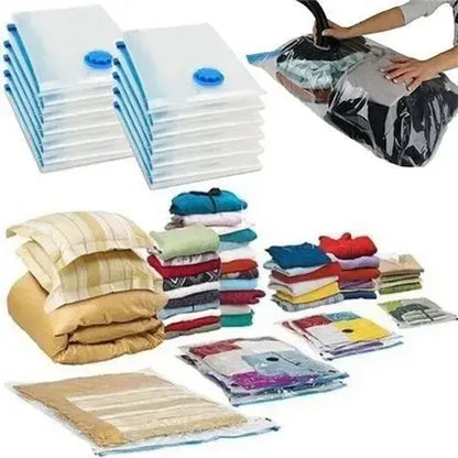 Pack De Bolsas Al Vacío Reutilizables Figoimport Para Ropa Y Edredones (12 Unidades)