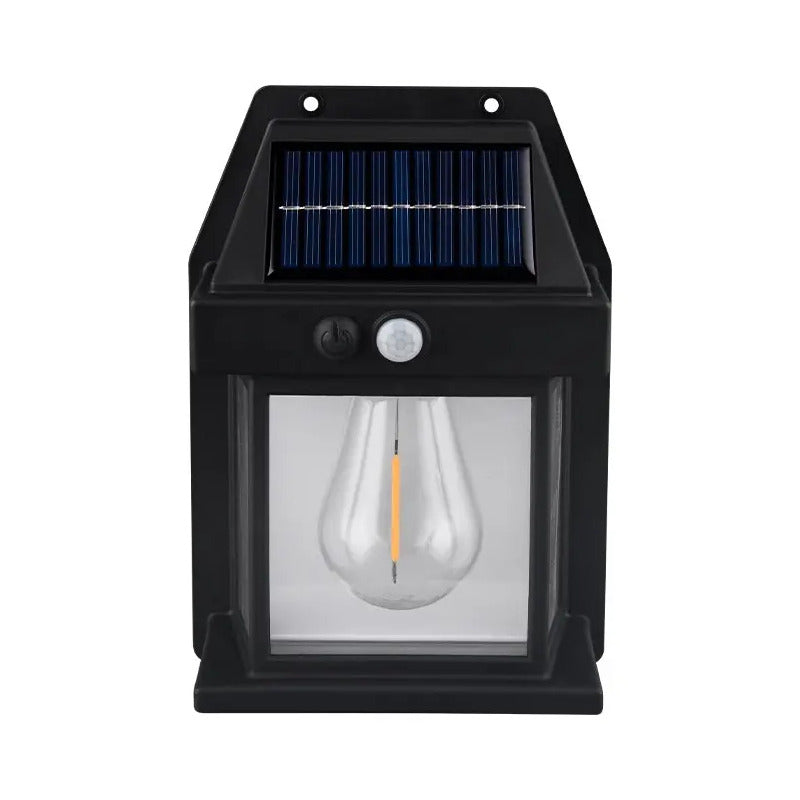 Lámpara De Pared Solar Para Exteriores, Led, Colonial, Vinta Estructura Negro