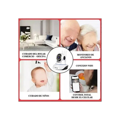 Camara Seguridad Wifi Ip360 Infrarrojo X2 3 Antena 1080p Blanco
