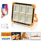 Reflector Led Solar Portátil De 1000 W Para Exteriores Con Power Bank Naranja Blanco Frío/blanco Cálido