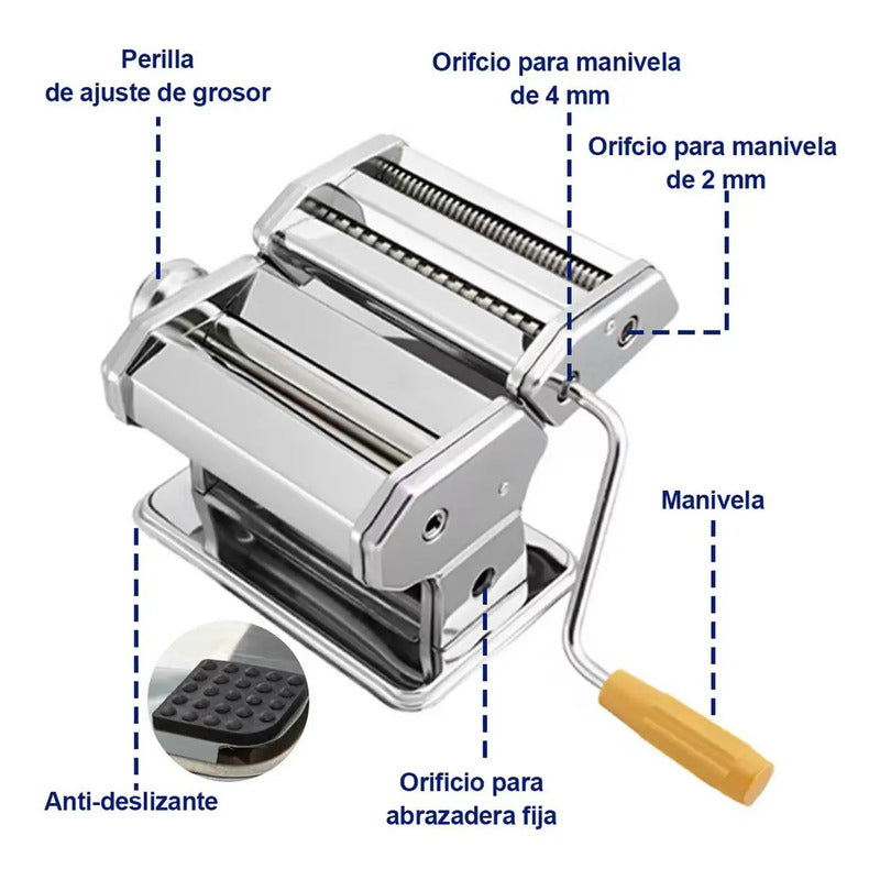 Maquina Para Hacer Pastas Caseras Fideos Acero Color Gris