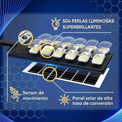 Pack X3 Foco Luminaria Para Pared Exterior Led Solar 400w  Negro