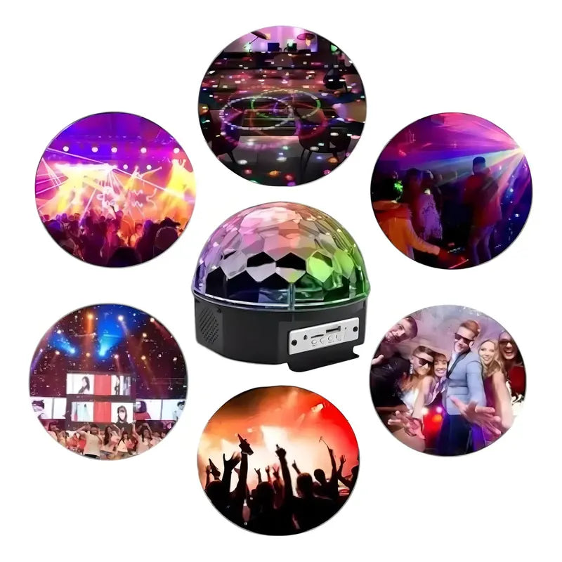 Bola Led Luz Audioritmica Figo Import Efectos Media Esfera Parlante Usb Bola Magica Luces Disco Fiesta, Reuniones Figo