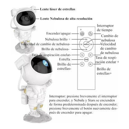 Lámpara Astronauta Proyector Láser Led Star Night Light Negro