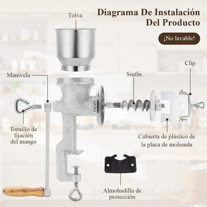 Molino Moledor Manual Metálico Choclo Maiz Metal