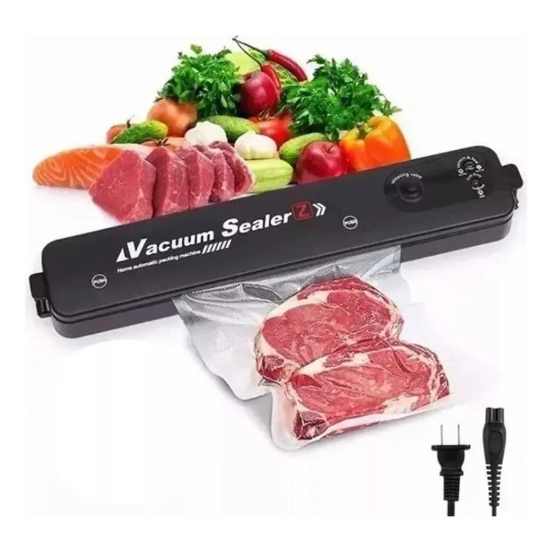 Maquina Selladora Al Vacío Alimentos Sellador + Bolsas Color Negro Transparente