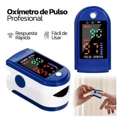 Pack De Tensiómetro Digital Y Oxímetro De Dedo Para Medir Presión Y Oxígeno Blanco