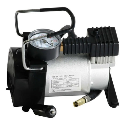 Compresor Aire Metalico Vehiculo Auto Moto Color Plateado