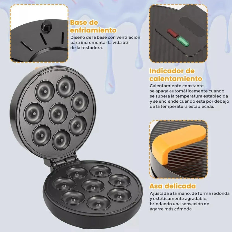 Maquina Mini Donas Y Maquina Mini Waflera Pack Variado